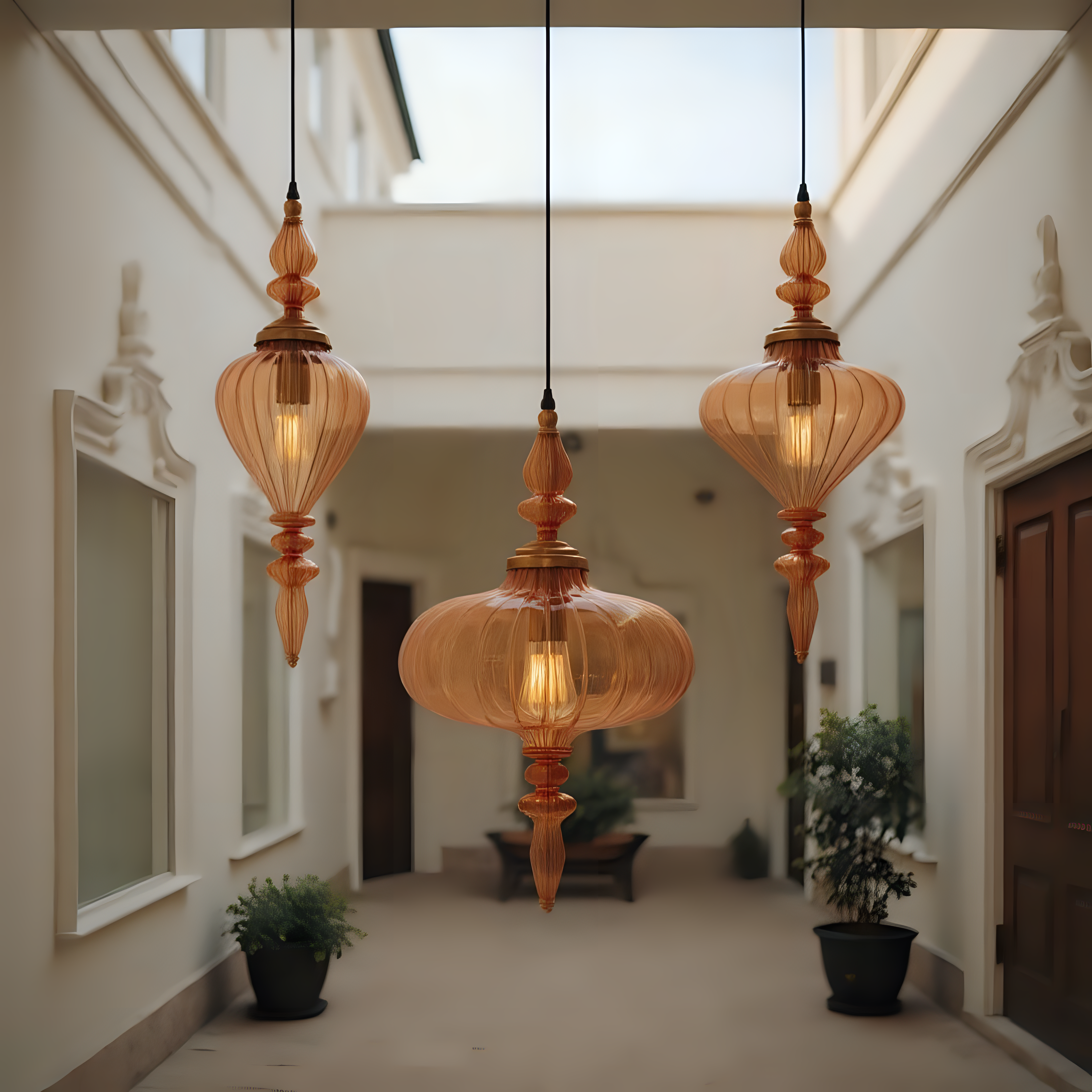 Hand Blown Glass Pendant Light